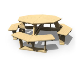 Patiova Wooden Octagon Picnic Table