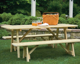 3x6 Picnic Table w2 Benches Lifestyle.