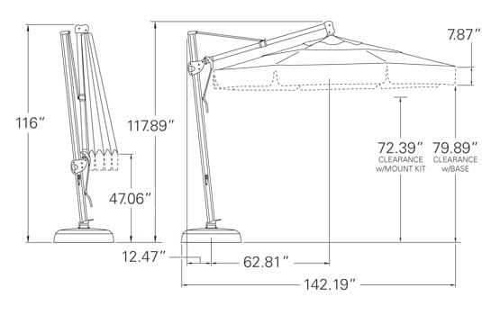 11' PLUS Cantilever Umbrellas.