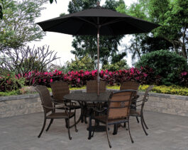 Lillian 60" Round Table Set - Black.