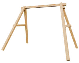 Notched Wood Swing Frame Unstained Front Right.