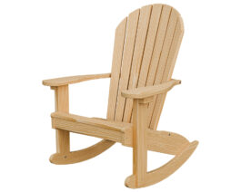 Wood Adirondack Rocking Chair Unstained Front Right.