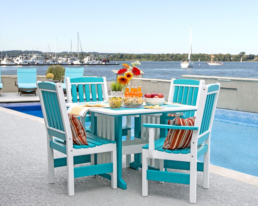 English Garden Table Set in Turquoise.
