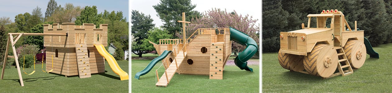 wooden play castle outdoor