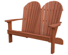 Wood Adirondack Love Seat Cedar Front Right.