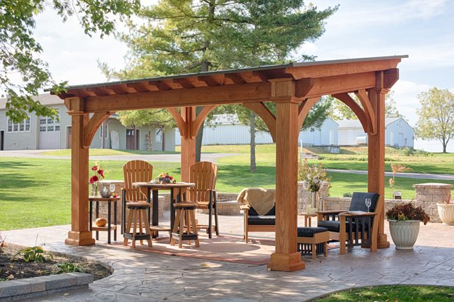 santa fe wooden pavilion green acres outdoor living 12x12 living room design