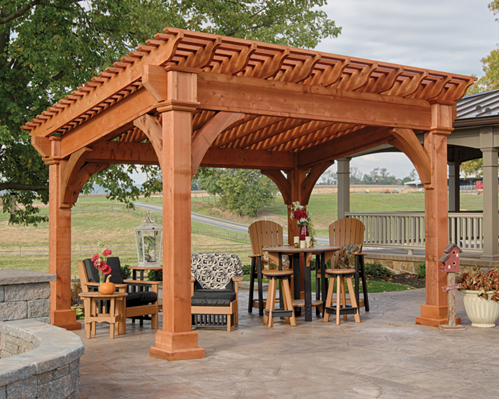 Pergola adossée en bois 672, Aspect brut