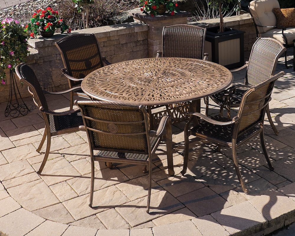 Lillian 60 Round Table Set Green Acres Outdoor Living