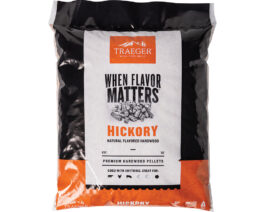 Traeger Hickory Pellets front of bag.
