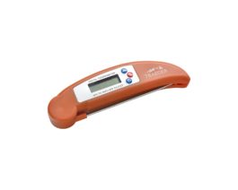 orange thermometer with digital screen