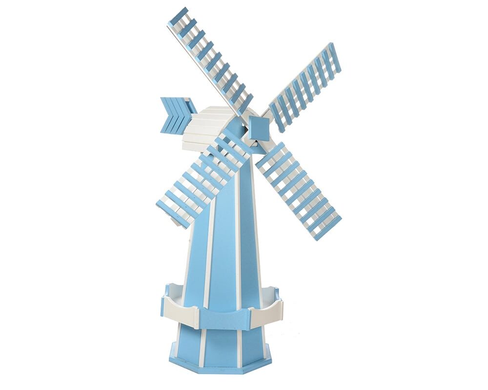 Powder Blue and White Windmill