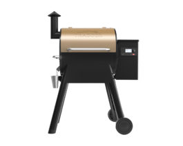 Black Traeger Pro 575 pellet grill with a bronze top.