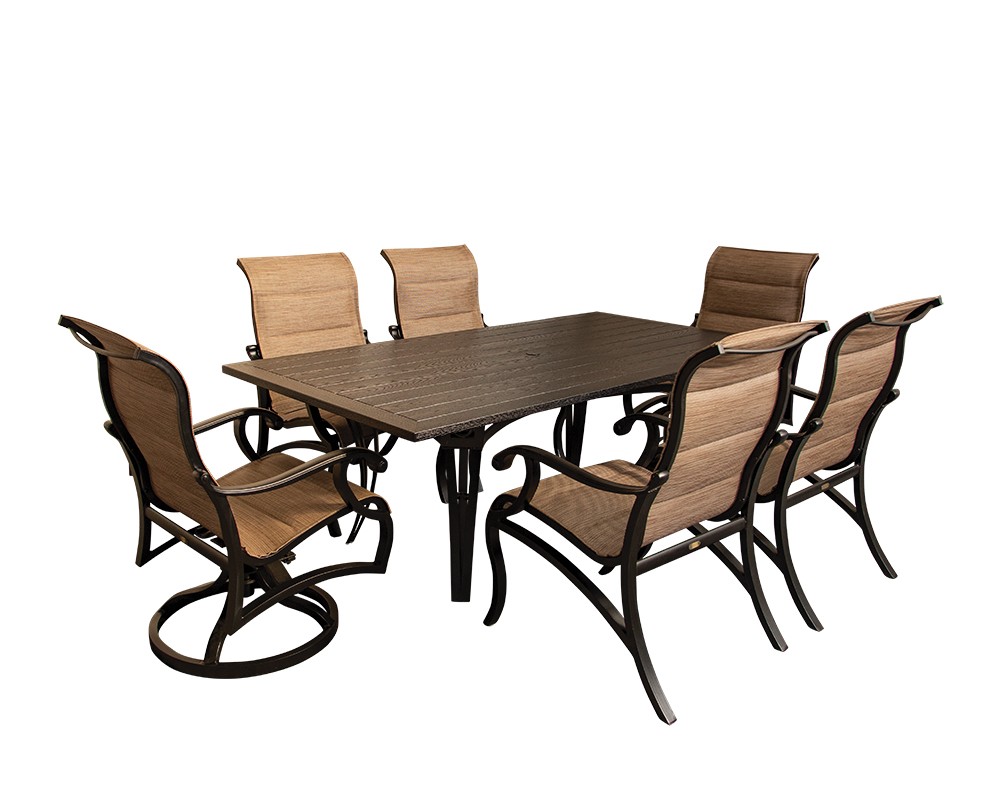 Golden brown Volare Salinas table and chair set.