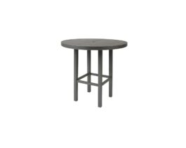 Black Trinidad bar table with 3000 base and slatted top.