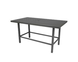 Black Trinidad counter table with 3000 base and slatted top.