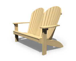 Patiova Wooden Adirondack Loveseat