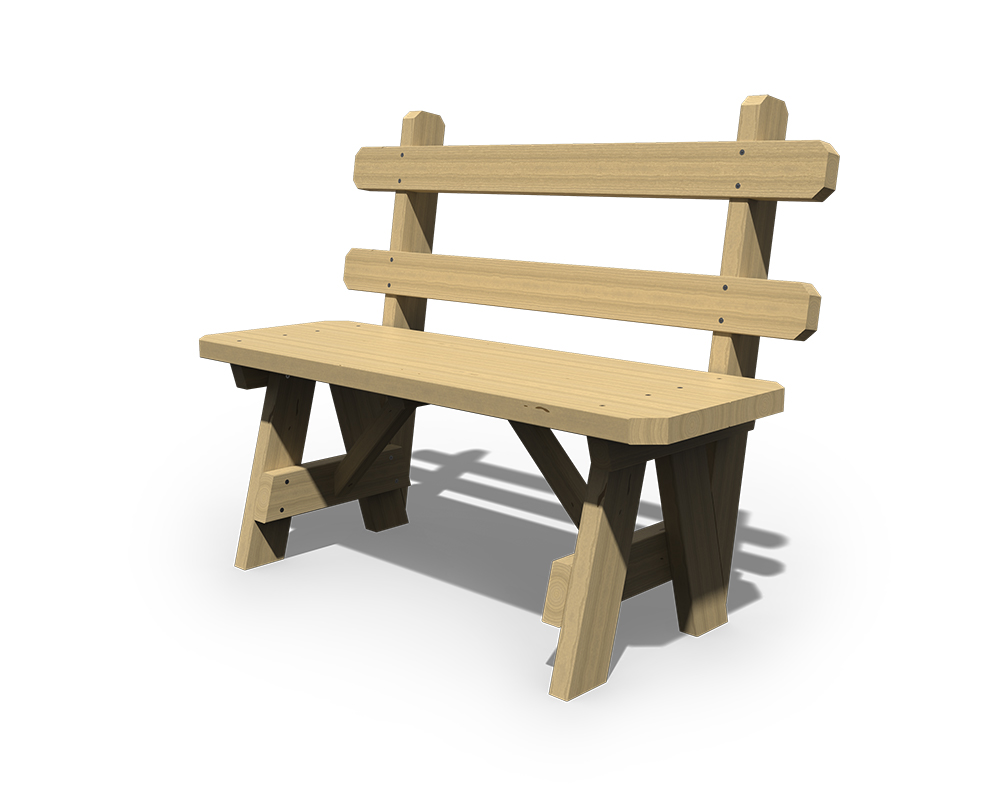 Flexible Reverberación Relativamente 42" Wooden Bench with Back | Green Acres Outdoor Living