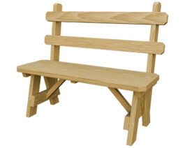 42in Bench w Back Golden Oak Front Right.