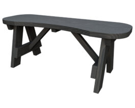 42in Curved Bench Cinder Front Right.