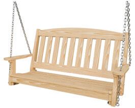 4ft English Garden Hanging Swing Unstained Front Right.