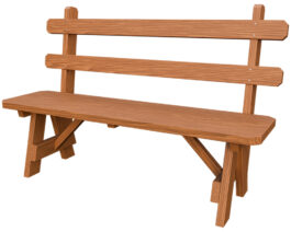 54in Bench w Back w Back Canyon Brown Front Right.