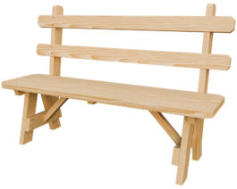 54in Bench w Back w Back Unstained Front Right.
