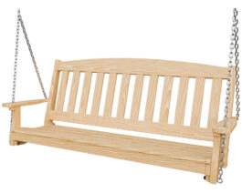 5ft English Garden Hanging Swing Unstained Front Right.