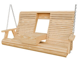 5ft Rollback Swing w Console Unstained Front Right.