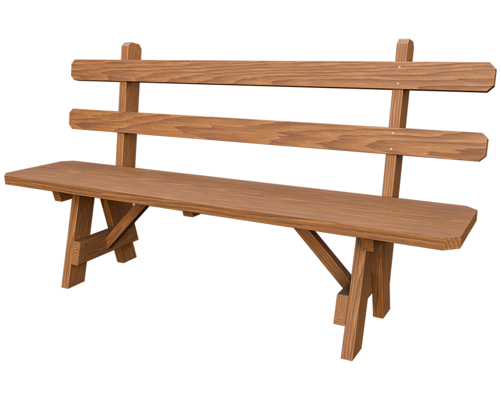 66 Wooden Bench with Back Green Acres Outdoor Living