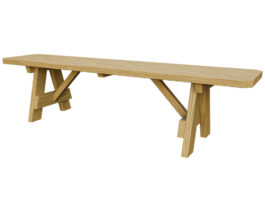66in Bench Golden Oak Front Right.