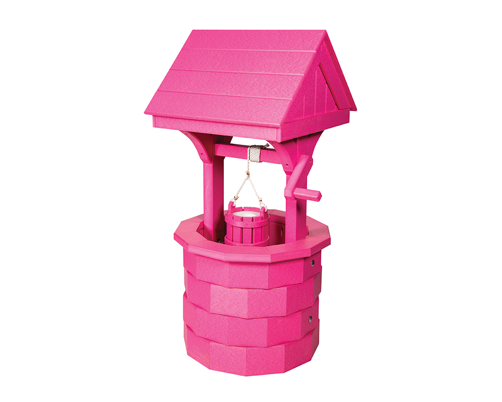 Pink Wishing Well Poly Lawn Ornament | Green Acres Outdoor Living