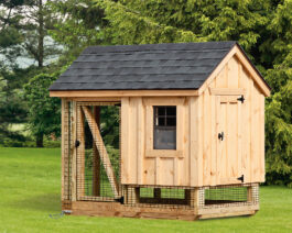 A-Frame Combination Chicken Coop 4x6 with Board and Batten siding.