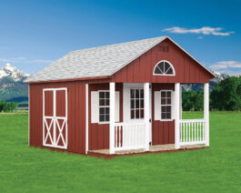 Painted Cape Porch Shed.