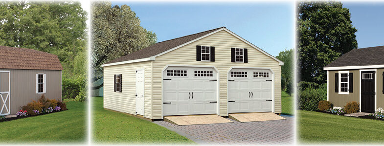 Dutch Barn Painted Garage, Double Wide Vinyl Garage, and A-Frame Deluxe Painted Garage Dutch Barn Painted Garage, Double Wide Vinyl Garage, A-Frame Deluxe Painted Garage.