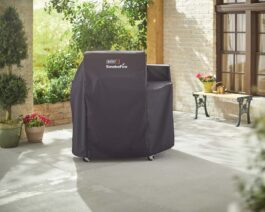 SmokeFire Grill Cover on Patio.