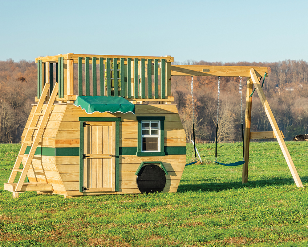 Wooden Scout camper playset.