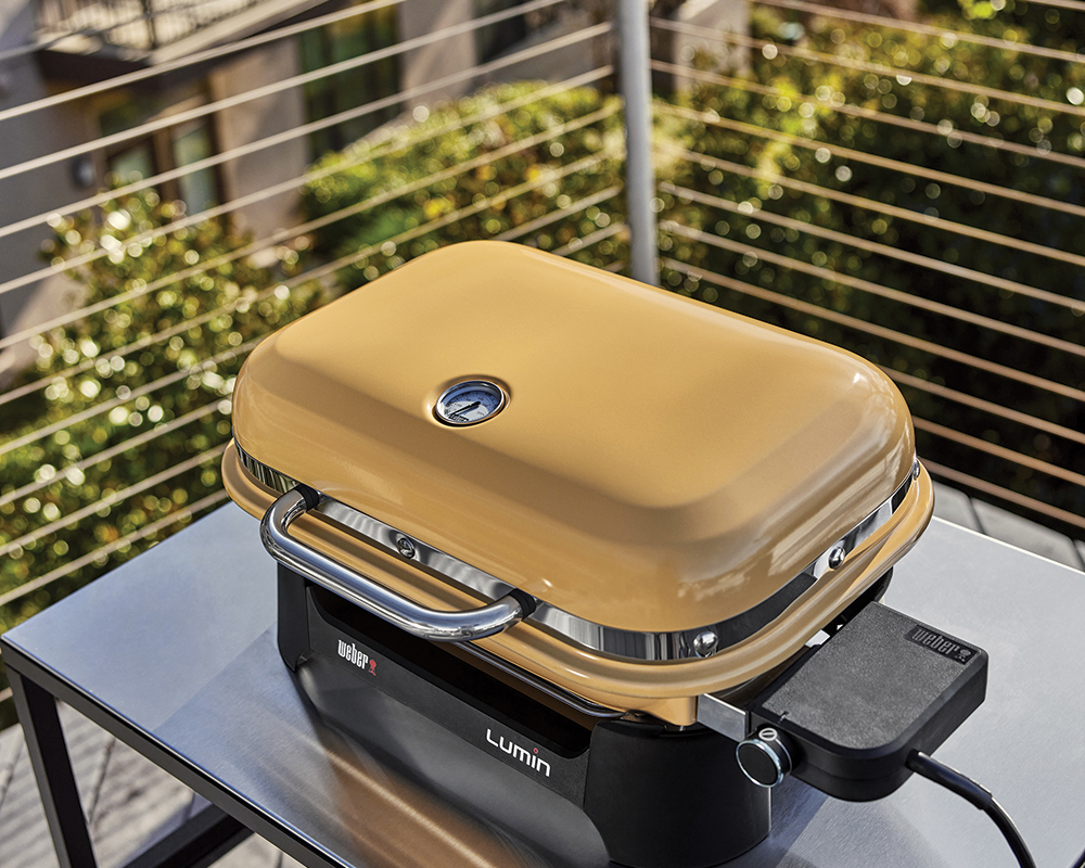 Weber Lumin Compact Electric Grill in Golden Yellow