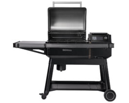 Ironwood Pellet Grill with the lid open.