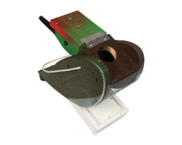 Hummingbird Wood Bird Feeder open.