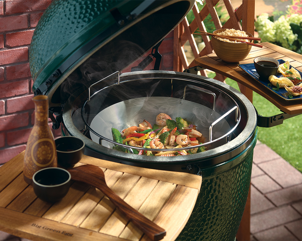 EGGspander Carbon Steel Grill Wok Green Acres Outdoor Living