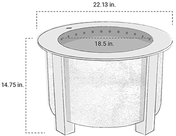 Breeo X19 Fire Pit Dimensions Spec Sheet.