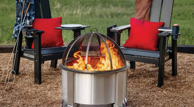 X19 SS Fire Pit w: Spark Screen & Base.