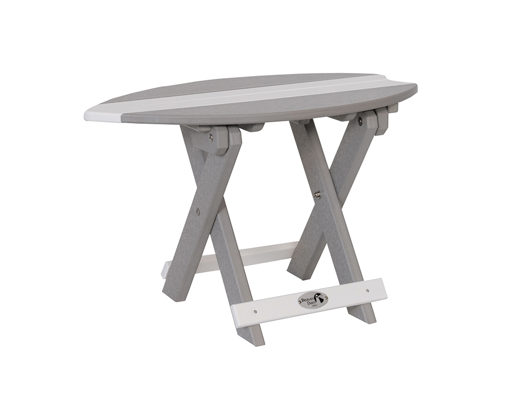 folding table surf driftwood & white.