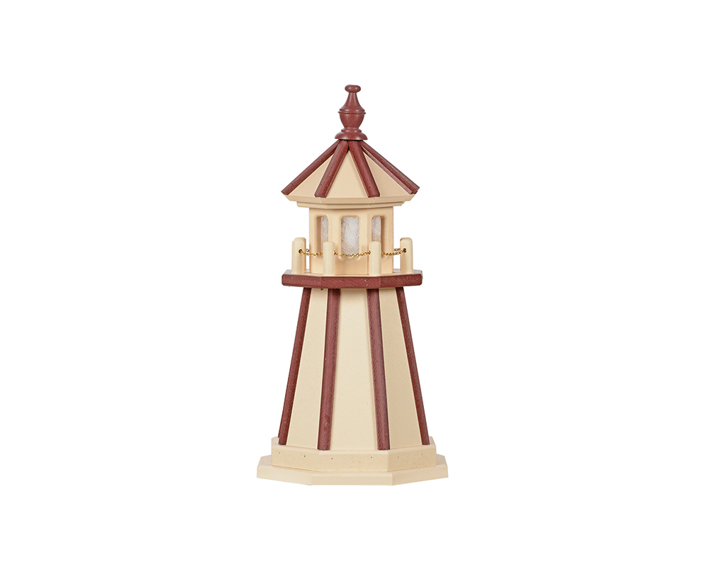 2 FT Standard Ivory and Cherrywood Lighthouse.