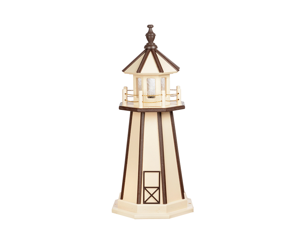 3 FT Standard Ivory and Brown Lighthouse.