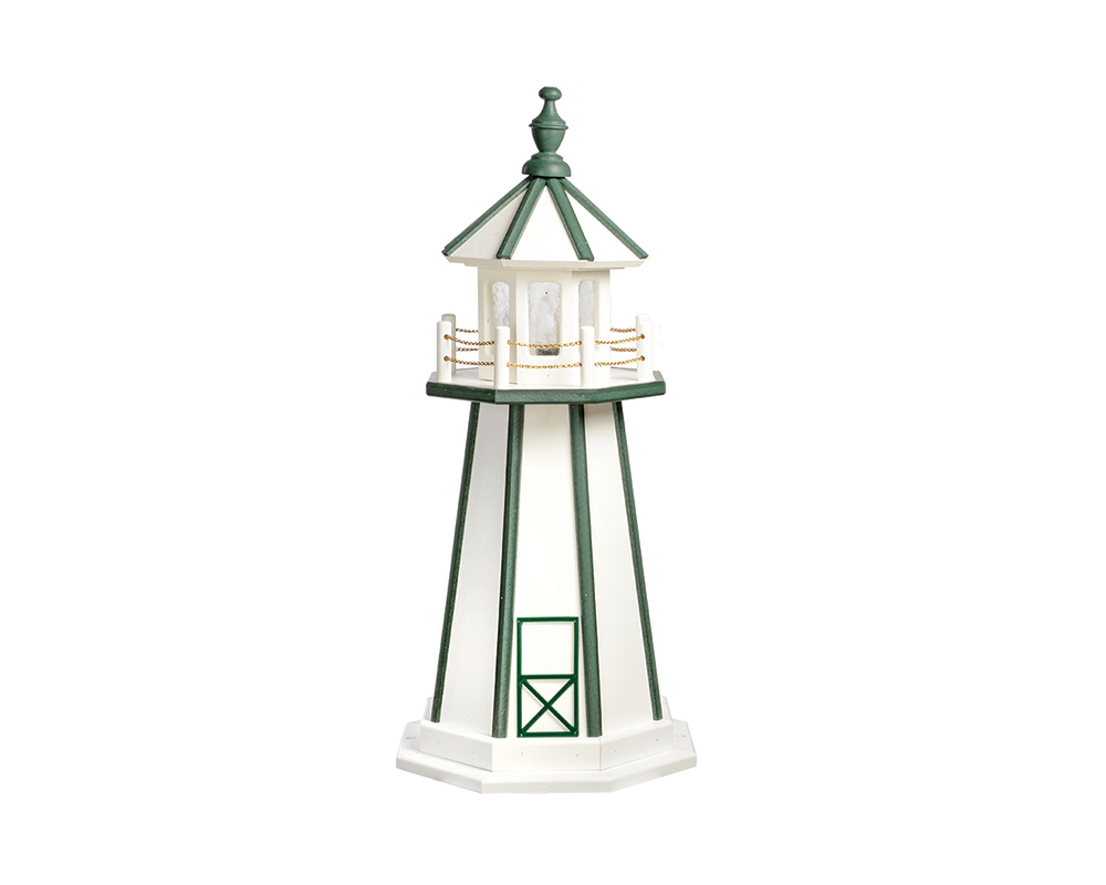 3 Ft Standard White and Turf Green Lighthouse.