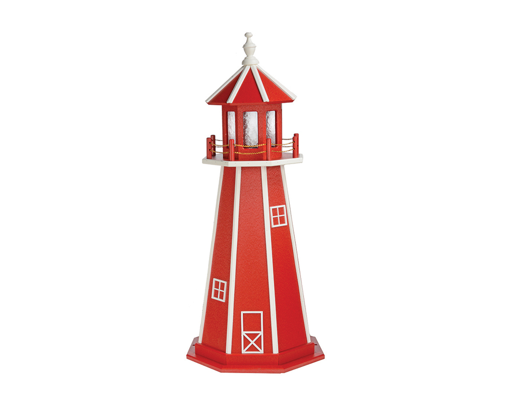 4 FT Standard Cardinal Red White Lighthouse.