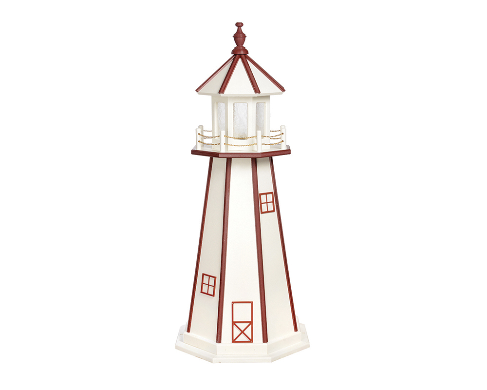 4 FT Standard White and Cherrywood Lighthouse.