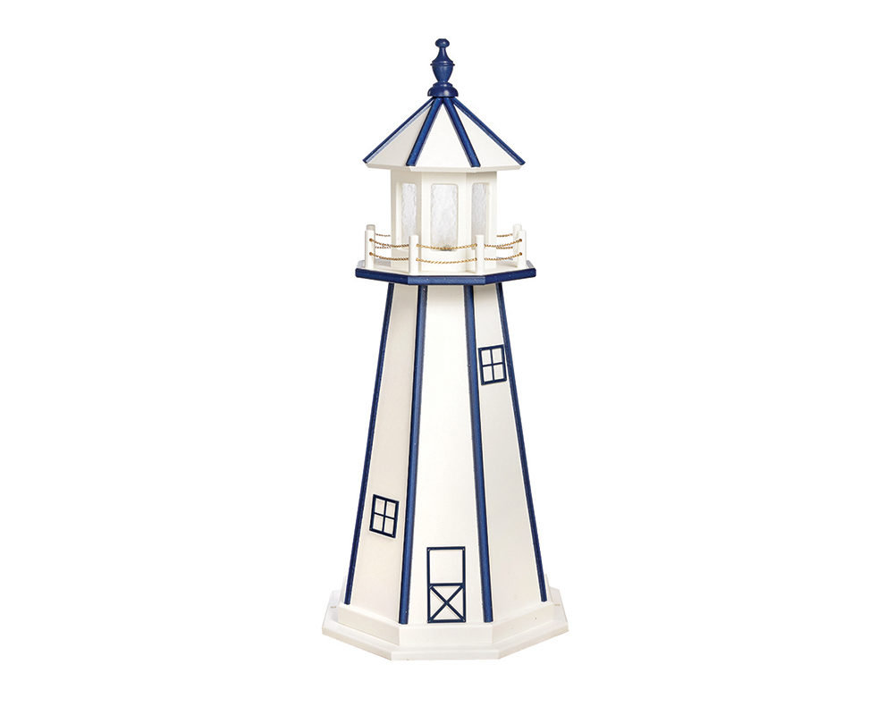 4 FT Standard White with Patriot Blue Lighthouse