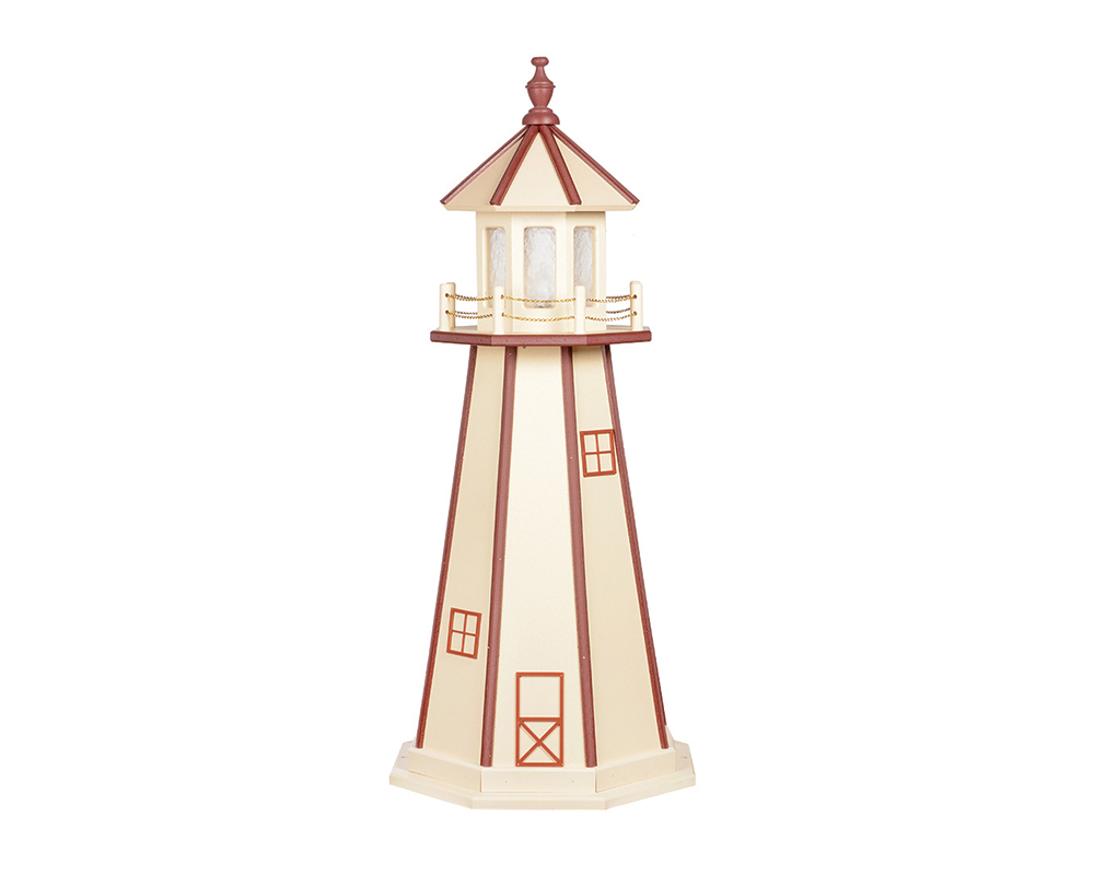 4 Ft Standard Ivory and Cherrywood Lighthouse.